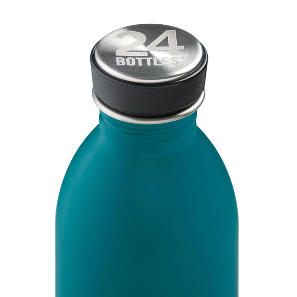 24Bottles Design Trinkflasche 0,5L URBAN aus Edelstahl, petrol - stone atlantic bay - Detailansicht