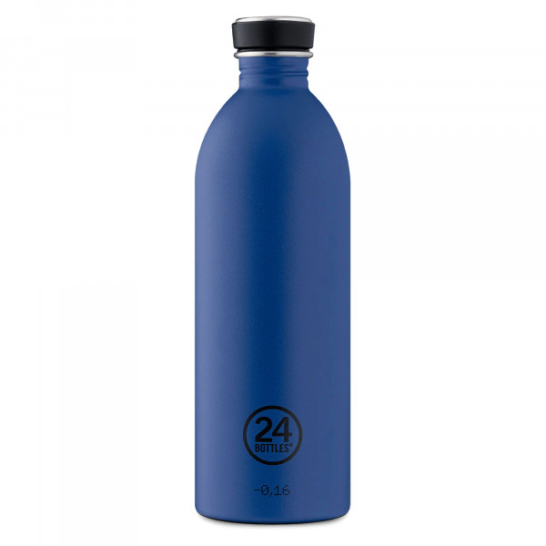 24Bottles Trinkflasche URBAN gold blue. Edelstahlflasche dunkelblau 1 Liter. BPA-frei, auslaufsicher ...