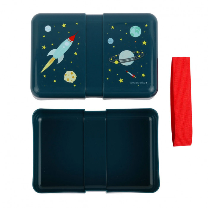 Lunchbox für Kinder - SPACE Kinderlunchbox - günstige Lunchbox mit Stülpdeckel + Weltraum Print.