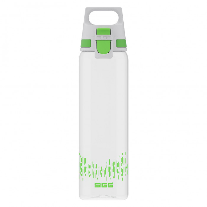 Trinkflasche - MyPlanet TOTAL CLEAR ONE 0,75 l green mit auslaufsicheren Druck-Klippverschluss! SIGG Kunststoff Trinkflasche groß.
