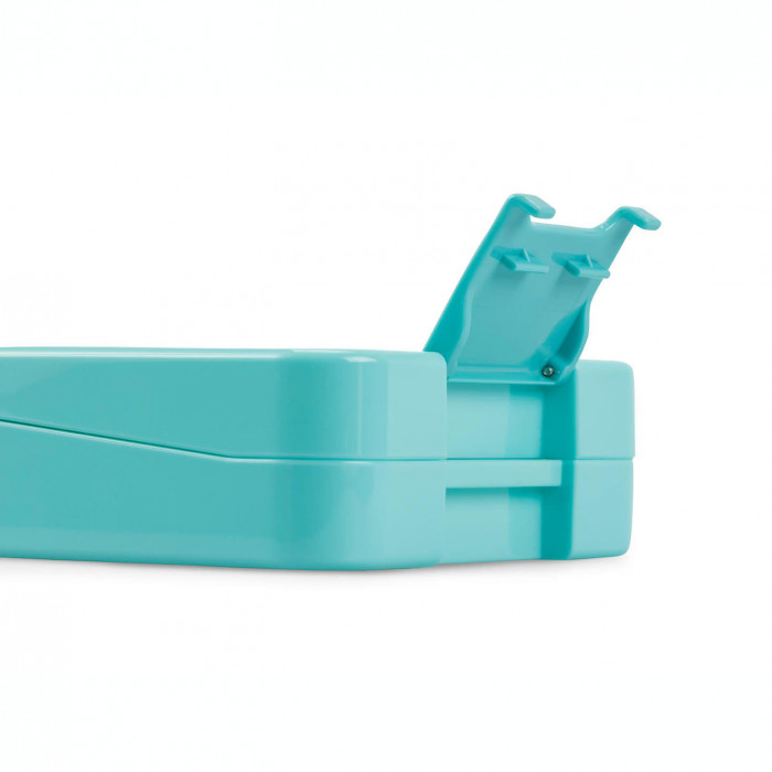Schmatzfatz Kinderlunchbox - Snackbox für Kinder mit Unterteilungen - Lunchbox für Kinder mit Fächern - Modell easy - stabiler Verschluss - türkisblau