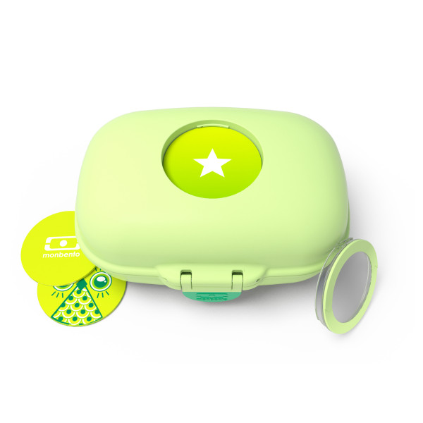 Grüne Kinderlunchbox - Snackbox - Deckel mit Sichtfenster für Individualisierung (Name, Bild, ...) - monbento MB GRAM Lunchbox
