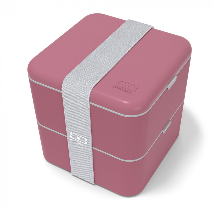 Lunchbox MB SQUARE blush. Rote Bento Box von monbento. Design Lunchbox MB SQUARE (Beeren rot).