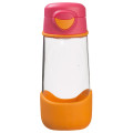 Kindertrinkflasche sport spout 450 ml aus Kunststoff von b.box. Leichte rot-orange Kinder Trinkflasche 0,45l mit 1-Klick-Verschluss und Trageschlaufe.