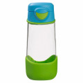 Kindertrinkflasche sport spout 450 ml aus Kunststoff von b.box. Leichte grün-blaue Kinder Trinkflasche 0,45l mit 1-Klick-Verschluss und Trageschlaufe.