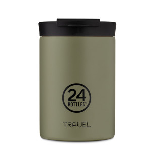 24Bottles Travel Tumbler Thermobecher 0,35 l stone sage. Design Coffee to go Becher khaki-olive. Isolierbecher, Edelstahlbecher.