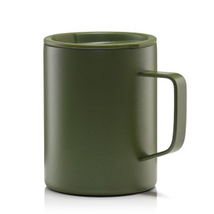 Doppelwandiger MIZU CAMP CUP army green - Becher aus Edelstahl. Coffe to go Tasse - Isolierbecher olivegrün mit Deckel 400 ml. Campingbecher, Outdoorbecher, Kaffeebecher ...