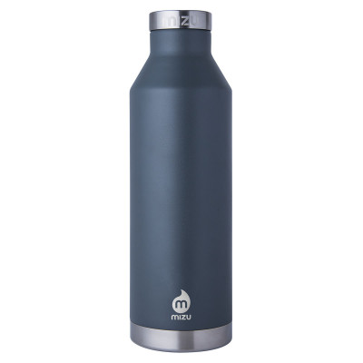 Dunkelgraue MIZU V8 Thermosflasche aus Edelstahl, doppelwandige Trinkflasche. Hohe Isolierleistung.